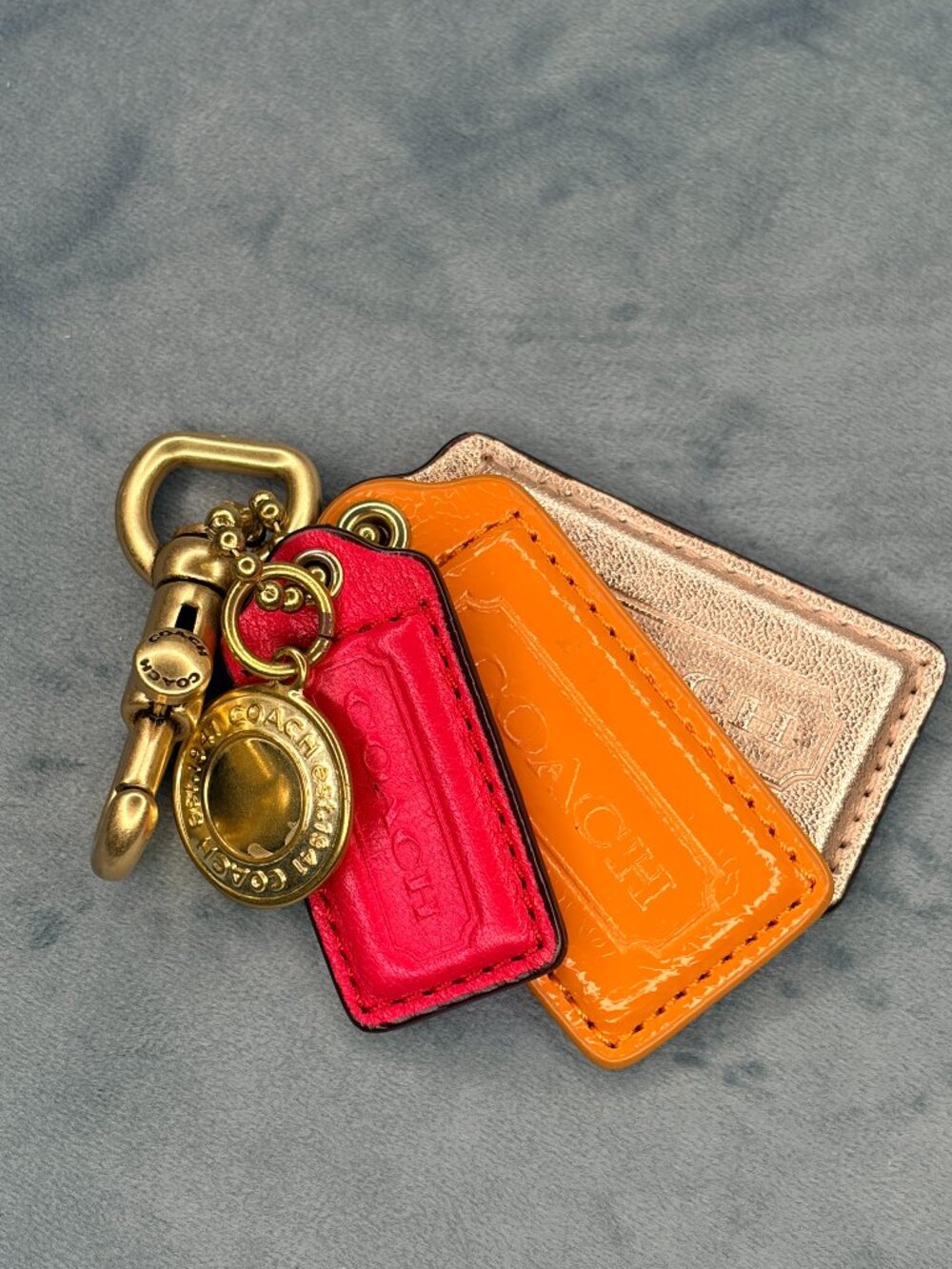Coach Leather Hang Tags With Keychain FOB